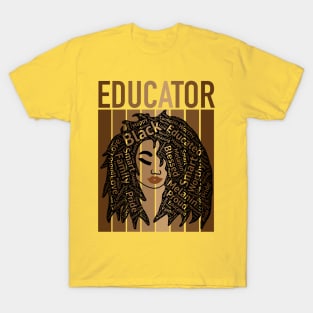 African American Educator Black Teacher Hair Art T-Shirt